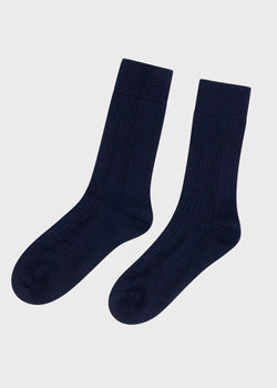 Klitmøller Collective ApS Wool sock Socks Navy
